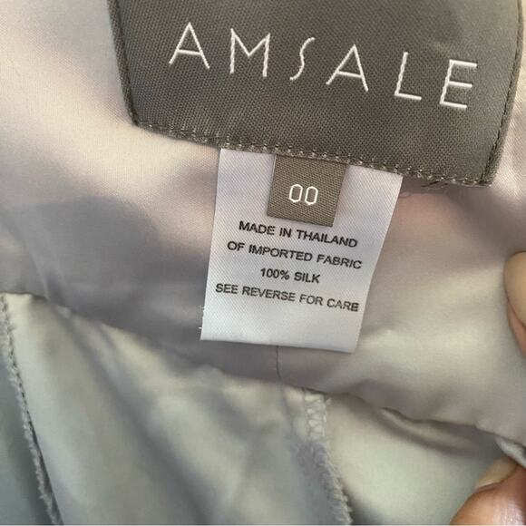 Amsale Watercolor Long Strapless Bridesmaid Evening Crinkle Silk Chiffon Dress - Picture 8 of 10